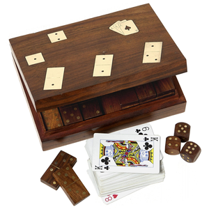 Dominos en bois, boîte à cartes et à dés double, provenant d'un fournisseur leader à prix avantageux - Product Image 2