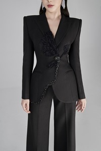 Veste bomber de mariage en sequins brodés à franges, costume de danse jazz hip-hop de luxe fait à la main en argent, vente en gros - Product Image 4