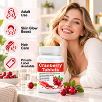 Comprimés de canneberge OEM ODM avec vitamine C, antioxydant, soutien pour la peau et les cheveux, complément alimentaire à base de plantes, 60 comprimés