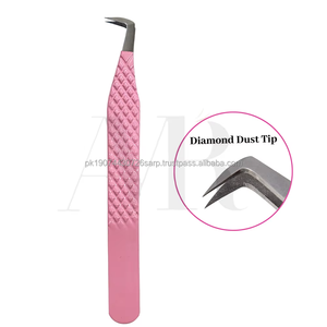 Pinzas de Precisión de Acero Inoxidable con Punta Lisa para Extensión de Pestañas, Aplicador de Pestañas Chapado en Oro, Herramienta de Salón de Belleza, Modelo de Proveedor OEM - Product Image 2