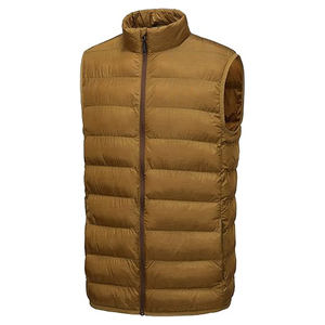 Chaqueta acolchada informal de alta calidad para hombre, chaleco de lana transpirable, ropa exterior de invierno, capucha a prueba de viento, cremallera, técnica de lavado sólido - Product Image 1