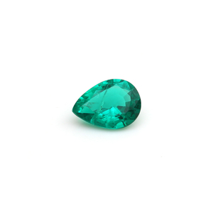 Émeraude colombienne cultivée en laboratoire en coupe de poire 10x15.5mm 4.03cts pierre précieuse verte certifiée par un tiers pour les créateurs de bijoux - Product Image 2
