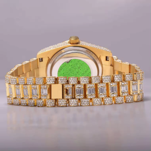 Reloj de diamante de moissanita de 41MM, corte Baguette helado, moda antigua de lujo, movimiento mecánico, cristal, estilo Hip Hop, regalo de boda para - Product Image 2