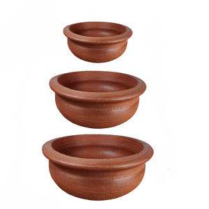 Olla de agua de arcilla de terracota negra REDONDA/jarra para servir-Recipiente de loza natural para agua potable o bebidas - Product Image 5