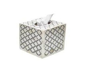 Boîte à mouchoirs en acrylique avec incrustation d'os, décoration de table, porte-mouchoirs, boîte à mouchoirs en incrustation d'os, design pour la maison, l'hôtel, le restaurant - Product Image 1