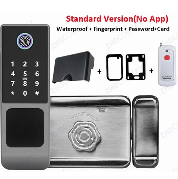 Empreinte digitale + carte + mot de passe + clé + télécommande RF433