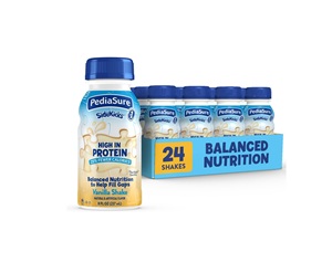 PediaSure SideKicks, shake protéiné pour enfants, avec des nutriments essentiels et des protéines à la vanille, bouteille de 8 fl oz, paquet de 24 - Product Image 1