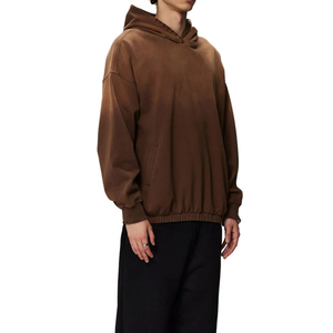 ผู้ผลิตเสื้อฮู้ดดี้สตรีทแวร์ผ้าฝ้าย 100% แบบสั่งทำพิเศษ ทรงโอเวอร์ไซส์ ล้างสีแบบ Acid Wash เสื้อฮู้ดดี้ผู้ชายแบบสั่งทำพิเศษ - Product Image 5