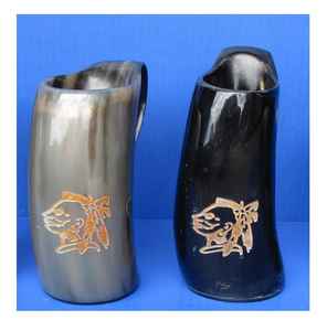 Mug en corne sculpté à la main, grande capacité, éco-responsable, motifs runiques vikings décoratifs, best-seller, prix réduit disponible - Product Image 5