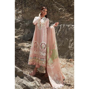 Conjunto de Traje de Lujo Crimson X Saira Shakira 2024 para Mujer, Chikkankari Affair-D2 B-TC-639, Material de Lino - Product Image 1