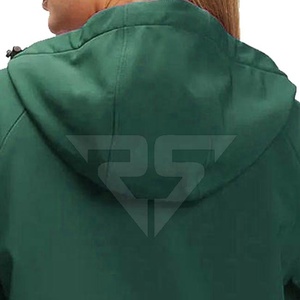 Sudaderas con capucha de mujer de punto liso verde OEM personalizadas de alta calidad ropa de gimnasio sudaderas con capucha de mujer con cremallera completa - Product Image 5