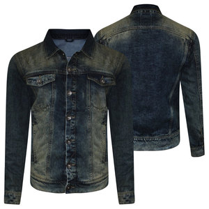 Vestes en jean pour hommes, coupe ajustée, manteau en jean décontracté de couleur unie, vêtements à la mode pour hommes - Product Image 3