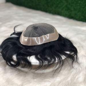 Parche Capilar Completo de Encaje para Hombre, Estilo Los Ángeles, con Cabello Remy Indio de Alta Calidad, Textura de 28 mm, Diseño de Base Media - Product Image 6