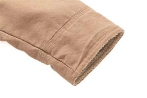 Custom Designed Unisex Winter Canvas <b>Mandarin</b> <b>Collar</b> Washed Thin <b>Jacket</b> with Padding for Workwear and Outdoor Activities - Product Image 3