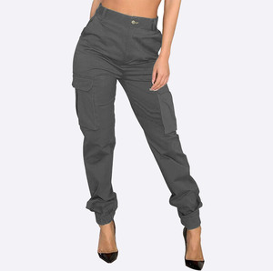 KATBROS INDUSTRY OEM Venta al por Mayor Pantalones Cargo Casuales de Invierno para Mujer, Cintura Elástica, Tela de Lona/Algodón/Poliéster, Personalizables, Alta Calidad - Product Image 3