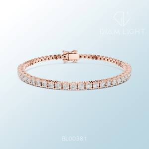 Bracelet sophistiqué en tannis rond certifié IGI, de couleur blanche, avec un design de bijoux raffiné, élégant et intemporel. - Product Image 5