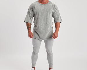 Haute qualité Vintage hommes 100% coton tissé poids lourd surdimensionné à manches courtes chemise unie col rond Style de rue solide - Product Image 4