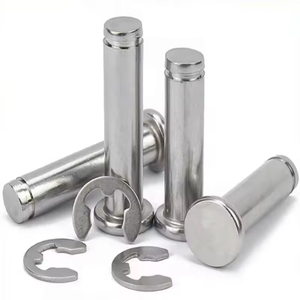 Goupille à tête plate en acier inoxydable avec roulement rainuré, goupille de centrage cylindrique avec bague E, axe de perçage cylindrique, goupille principale - Product Image 1