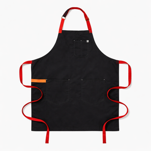 Sleeveless Canvas Apron with <b>Leather</b> <b>Tool</b> Pockets Water Resistant & Adjustable Waist for Cleaning Supplies - Product Image 3