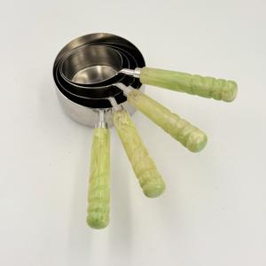 Ensemble de tasses et cuillères à mesurer en acier inoxydable poli miroir de qualité supérieure pour la cuisine et la pâtisserie - Product Image 3