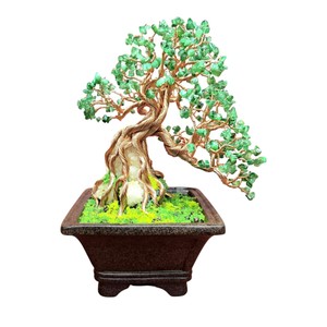 TINH TAN PHONG THUY Escultura de Arte de Metal con Alambre, Árbol Bonsái, Gema del Dinero, Artesanía de la Suerte 22x16x12 Navidad Pascua San Valentín - Product Image 6