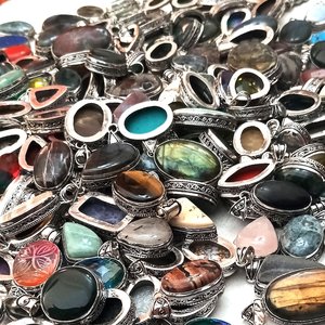 Bagues en pierres précieuses faites à la main en argent sterling 925 réglage de lunette multicolore fabrication de lots en vrac de mode en gros - Product Image 6