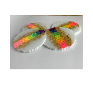 Top exigeant résine paillettes caboteur forme de coeur pour thé tasse à café caboteur en résine pour bureau bureau caboteur en résine pour Offre Spéciale - Product Image 3