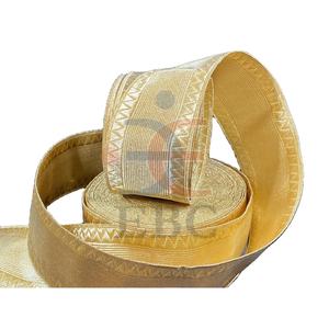 Vêtement liturgique d'église de luxe écologique OEM en jacquard animalier, garniture en galon, dentelle tressée, magnifique et élégant, or métallique français - Product Image 1