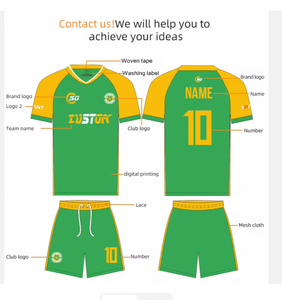 Camisetas de Fútbol Personalizadas con Logotipos para Hombre, 100% Poliéster, Transpirables, de Secado Rápido, Cuello en V, <span class=keywords><strong>Manga</strong></span> Corta, Tela Elástica, OEM - Product Image 6