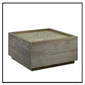 オークスクエア複合ウッドトップコーヒーテーブル木製コーヒーテーブル無地木製コーヒーテーブルデザインリビングルーム家庭用家具 - Product Image 1