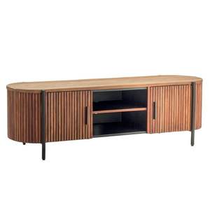 Modern <b>Walnut</b> <b>TV</b> <b>Cabinet</b> Floor Mount Storage Bedroom Living Room Furniture with Minimalist Design - Product Image 1