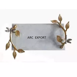 Nouveau plateau blanc fantaisie avec nouveau Design de luxe avec forme fantaisie décoration concepteur plateau moderne meilleure vente Ware plateau de service - Product Image 5