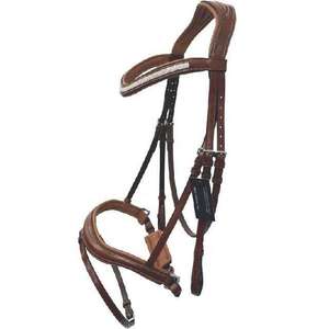 Licou de cheval en cuir noir durable avec rembourrage confortable, design réglable et matériel en laiton - Product Image 3