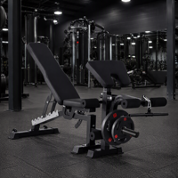 Banc de musculation multifonctionnel FID avec cadre en acier 70x50mm, réglable, station de curl des triceps et station de musculation des jambes pour entraînement de force à domicile