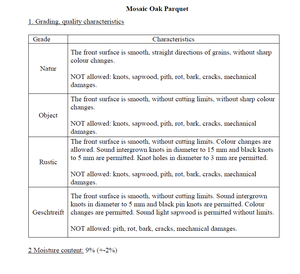 Parquet de Roble Mosaico - Grado Objeto - Espiga Francesa (Árbol de Navidad) 8mm Madera Maciza Ecológica Diseño Moderno Clasificación de Superficie - Product Image 6