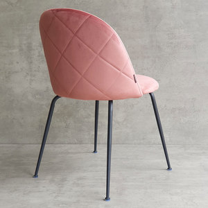 Lucas Contemporary Dressing <b>Chair</b> with Multi-Colored Velvet Cushion and Black <b>Painted</b> Iron Legs GTD006 Design - Product Image 6