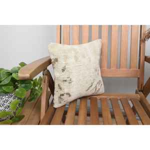 Luxury 18x18 <b>Beige</b> Kilim Patchwork Wool Pillow 12x12 Inch Rustic Floral Print <b>Throw</b> Pillow for Bedding Floor Portable Woven - Product Image 2