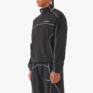 Logo personnalisé Noly Survêtement coupe-vent Pantalon de jogging Veste respirante Ensemble coupe-vent deux pièces Survêtements pour hommes - Product Image 4