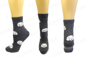 Calzini sportivi alla caviglia da donna FOYSOCK coreano di qualità personalizzata con stampa animalier Character Crew con Logo in cotone con Design OEM calzini personalizzati - Product Image 5