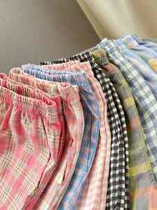 2025 été mode coton Plaid Shorts lâche décontracté taille élastique pantalon motif chaud - Product Image 5