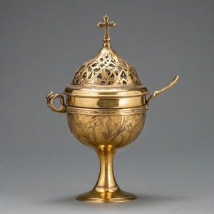 Incensario de latón de Aura divina, quemador de incienso de Iglesia Vintage colgante para ambiente ceremonial y espiritual - Product Image 5