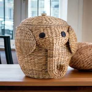 Best Price Eco-friendly Storage <b>Basket</b> Handmade Water Hyacinth <b>Laundry</b> <b>Basket</b> Wicker Cartoon Shaped <b>Basket</b> for <b>Kids</b> Playing Room - Product Image 6