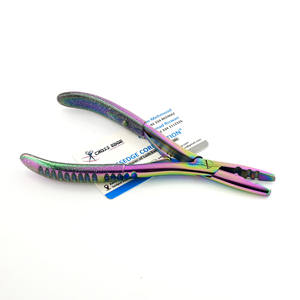 Gran oferta de herramientas de extensión de cabello, alicates de prensado de microeslabones, herramientas de estilismo para extensiones de cabello de 2 orificios, acero inoxidable, color arcoíris - Product Image 4