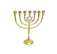 Cuivre antique 7 branches Menorah 28 pouces de haut Chanukkah Hanukkah tige ronde aluminium usage domestique Menorah Hanukkah finition antique