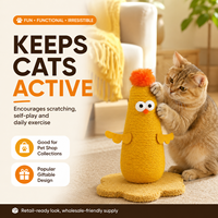 En gros Arbre à chat d'intérieur en forme de poulet avec griffoir en sisal et base en peluche