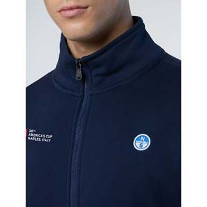 Collezione North Sails AC38 Felpa con Zip Integrale e Logo, 100% Poliestere Tessuto Lavorato a Maglia, Blu Navy - Product Image 2