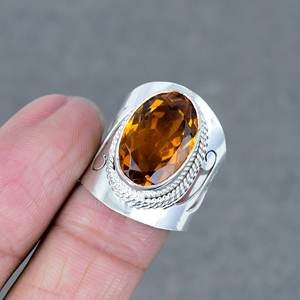High Quality Original Citrine <b>Quartz</b> <b>Rings</b> Natural Silver Plated Brass Jewelry 925 Silver Gemstone <b>Rings</b> For Women - Product Image 3