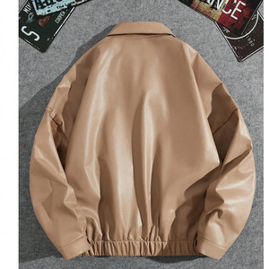 Custom Fashion leather jacket Men's Motorcycle Jacket Outdoor Casual Moto Leather Bomber Jacket - Product Image 3