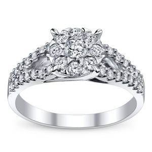 Anillos de boda de oro auténtico de 10K/14K/18k de diamante cultivado en laboratorio de corte redondo de 1 quilate personalizados joyería de moda romántica para fiestas - Product Image 6