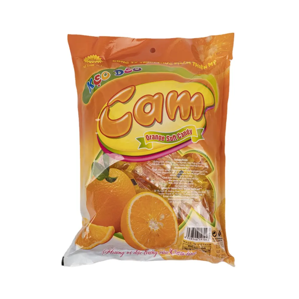 Thien My Food Brand Orange Chewy Candy For Kids And Aldults Instant Candy Orange Sweet Taste